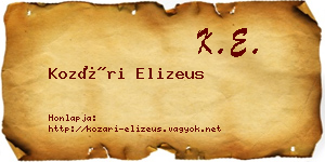 Kozári Elizeus névjegykártya